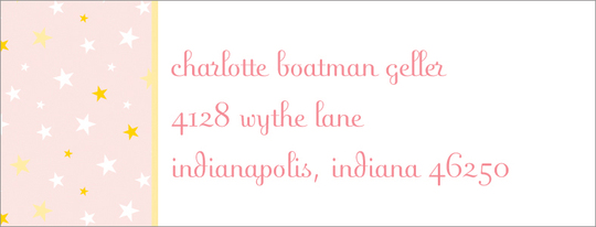 Pink Twinkle Stars Return Address Labels